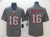 Nike 49ers 16 Joe Montana Gray Camo Vapor Untouchable Limited Jersey,baseball caps,new era cap wholesale,wholesale hats